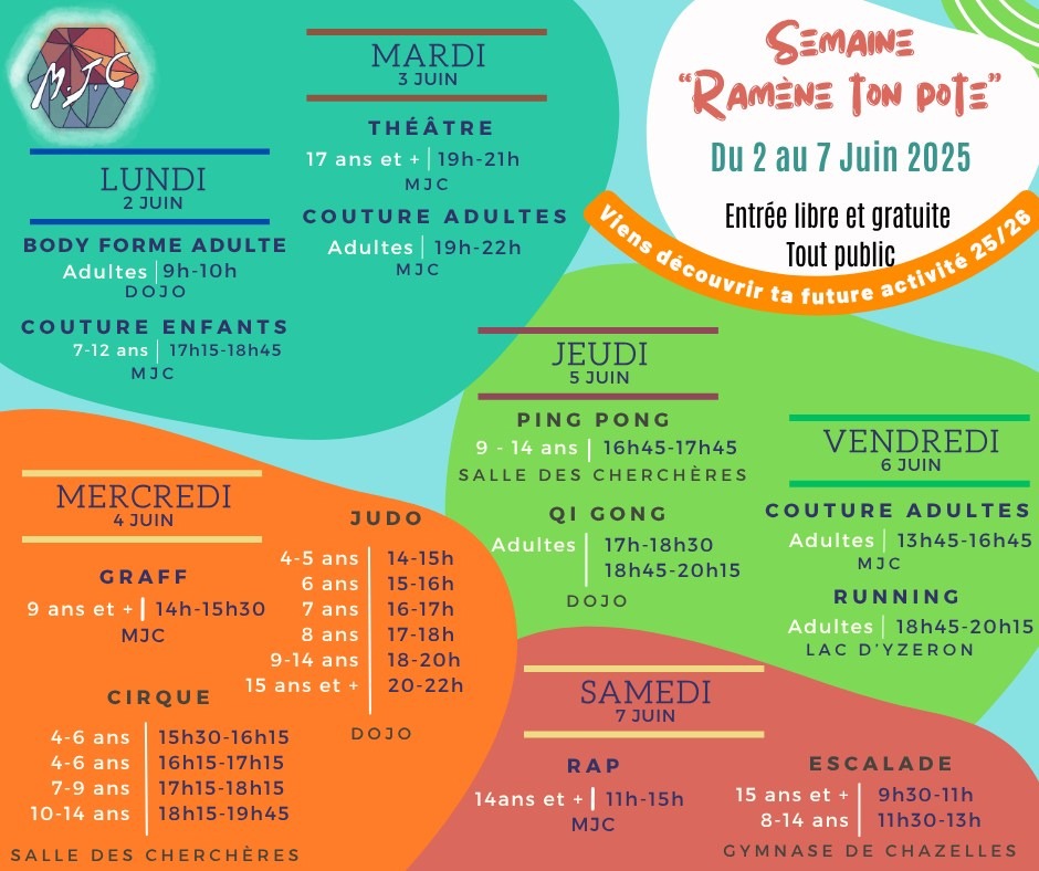 Maison des Jeunes et de la Culture - MJC de Saint-Martin-en-Haut | Ramène ton pote programme