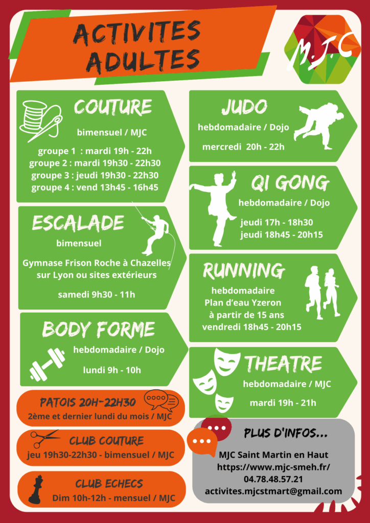 Lire la suite à propos de l’article Activités Adultes 2025-2026