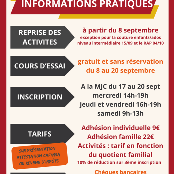 Infos pratiques saison 2025-2026